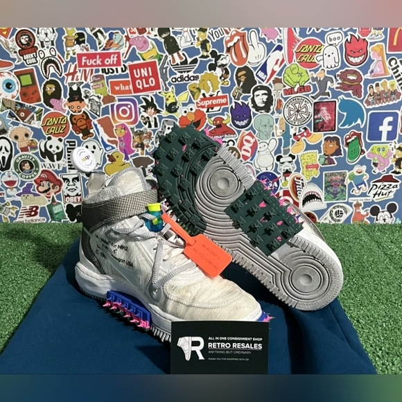 NIKE X OFF WHITE AIR FORCE 1 MID SP "WHITE SNEAKERS SIZE 6 MEN 7.5 WOMEN! - Picture 2 of 8